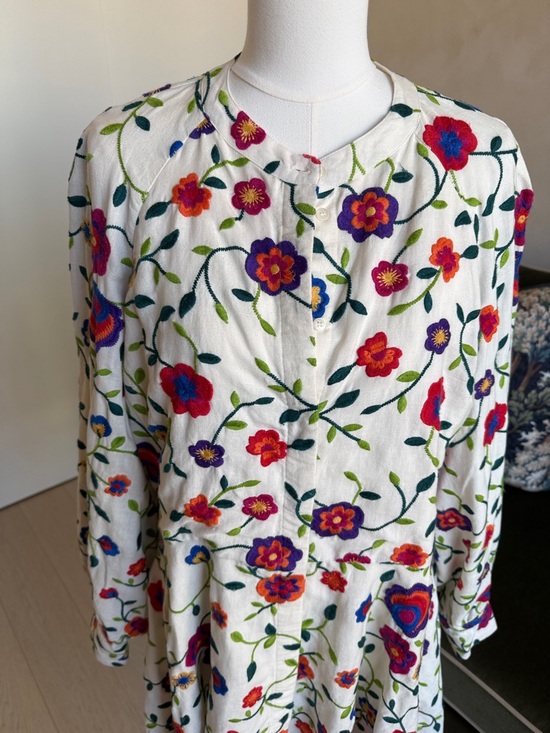 Sezane Editions Alizia Floral Long Sleeve Dress Size 46 = US XXXL or 14 - Picture 3 of 13